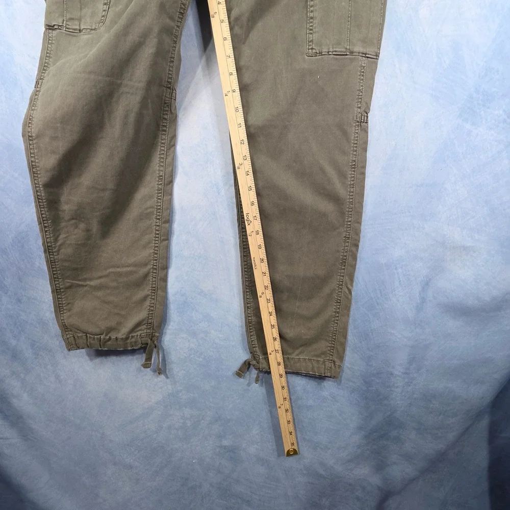 American Eagle Flex Cargo Pants Mens 32x32 Olive Green Tapered Ankle Tie Utility
